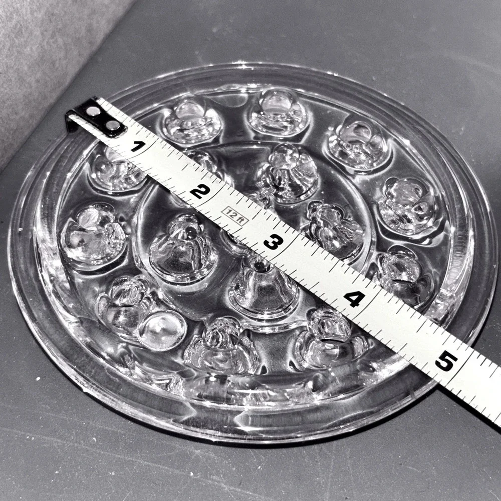 Vintage Clear Glass Round Flower Frog Holder Vase‎ Arrangement Tool 5